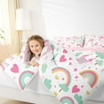 thumbnail image 4 of Homewish Kawaii Cartoon Unicorn Queen Comforter Set,Fairy Tale Castle Bedding Sets,Colorful Rainbow Pink Loves Bedding Comforter Set For Girls,Ultra Soft Home Decor Reversible,3-Piece, 4 of 8