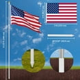 thumbnail image 5 of Yescom Bravery 10Ft Flag Pole Kit Aluminum Outside Inground Yard Garden with 3'x5' USA Flag Ball Top Silver2 Packs, 5 of 7