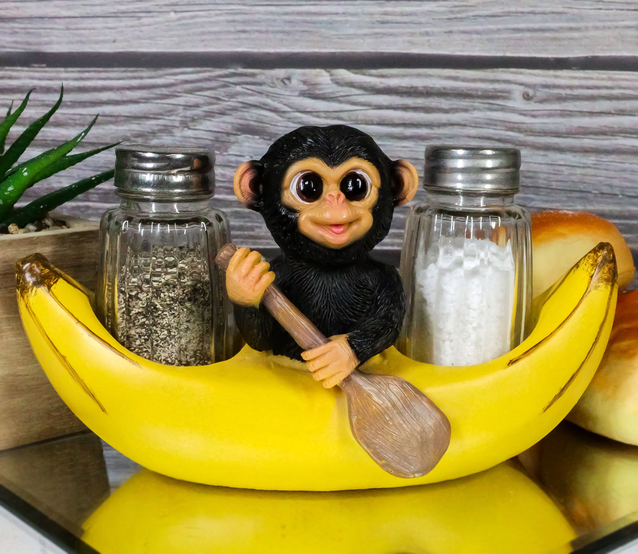Sweet Brown Monkey with a Yellow Banana Candle Handmade Gift in Packet 