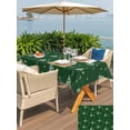 thumbnail image 4 of Outdoor Tablecloth with Umbrella Hole and Zipper, Green Christmas Tree Rectangle Table Cloth 60x84 Inch Waterproof Tablecloth, Winter Cane Candy Xmas Pine Stars Picnic Table Cover for Patio Camping, 4 of 7