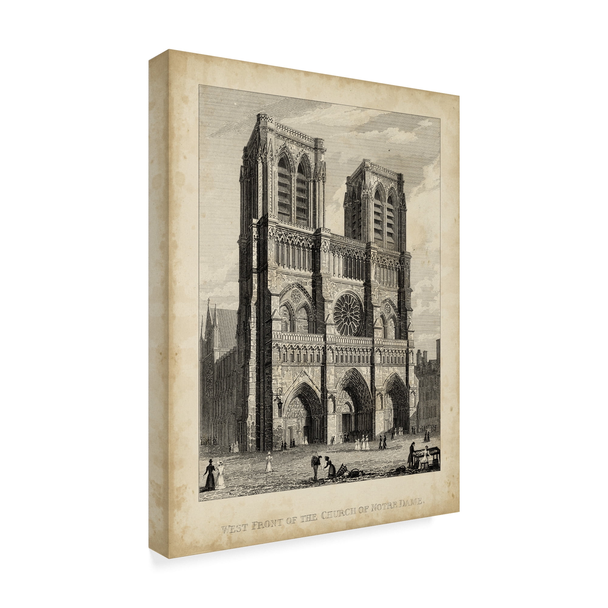 Trademark Fine Art 'West Front Notre Dame' Canvas Art by A. Pugin