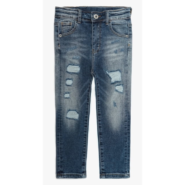 KIDSCOOL SPACE Jeans Garçon, Bande Élastique Intérieure, Pantalon en Denim Déchiré Doux et Extensible