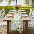 thumbnail image 4 of Table Runners 72 Inches Long Dress Scarves, Easter Farmhouse Kitchen Table Runner, Coffee Tablerunners, Spring Gnomes Flowers Rabbit Butterfly Green Plaid 18x72 Inch, 4 of 9