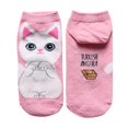 thumbnail image 1 of TIEVOSA Chaussettes Mignonnes pour Dames et Filles avec Dessin Animé de Trois Petits Animaux Chat (Rose), 1 of 4