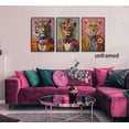 thumbnail image 4 of Funky Animals Canvas Wall Art Maximalist Wall Decor Pictures Trendy Tiger Lion Leopard Posters Prints Eclectic Preppy Aesthetic Room Decor for Apartment Dorm Decoration (Framed canvas), 4 of 6