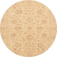 thumbnail image 1 of Ahgly Company Machine Washable Indoor Round Abstract Yellow Area Rugs, 6' Round, 1 of 7