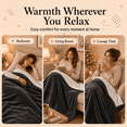 thumbnail image 3 of PYROEPLEEA Heated Throw Blanket 50 x 60 in, Flannel Sherpa, 6 Heat Settings, 1-12 Hour Auto Off, Machine Washable for Couch or Bed-Dark Gray, 3 of 8