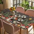 thumbnail image 3 of Spring Mushrooms Table Cloths for 5 Foot Rectangle Tables, Farmhouse Pastoral Botanical Brown Wood Patio Waterproof Elastic Fitted Tablecloths, Washable Rectangular Table Cover for Camping, 3 of 8