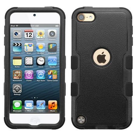 Apple iPod Touch 6th, 5th Generation Case - Wydan Tuff Hybrid Hard Shockproof Case Protective Cover Black on