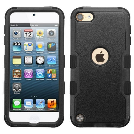 Ipod 5 Protective Flower Case Apple iPod Touch 6th, 5th Generation Case - Wydan Tuff Hybrid Hard Shockproof Case Protective Cover Black on Black ()