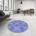 thumbnail image 3 of Ahgly Company Indoor Round Patterned Jeans Blue Area Rugs, 6' Round, 3 of 6