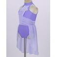 thumbnail image 6 of Sholeno Kids Girls Modern Lyrical Dance Dress Halter Cutouts Tulle Leotard for Ballet Jazz Latin Lavender 10, 6 of 7