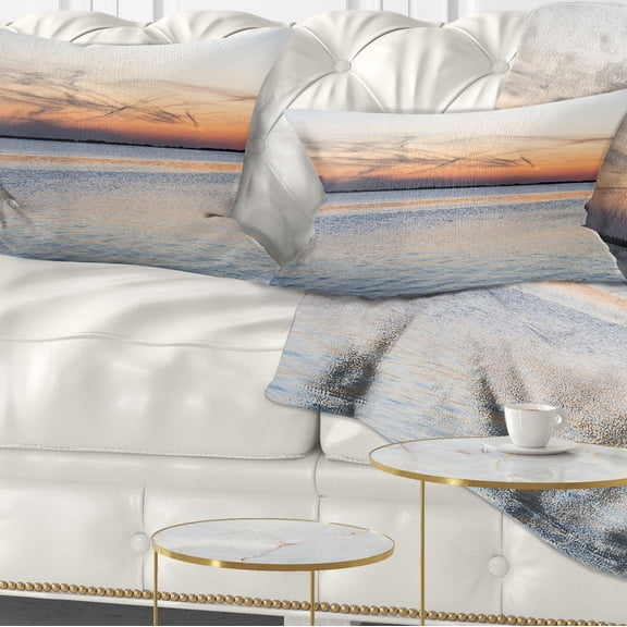 Designart River in Front - Landscape Photography Throw Pillow - 12x20