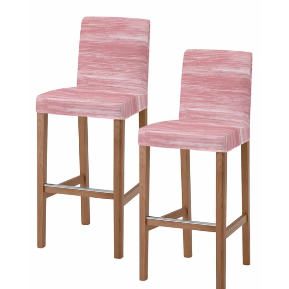 Pink Bar Stool Covers Set of 2, Vintage Modern Abstract Art Ombre Stretch Washable Bar Chair Covers with Backs, Removable Pub Counter Height Chair Cover for Kitchen Dining Room Cafe