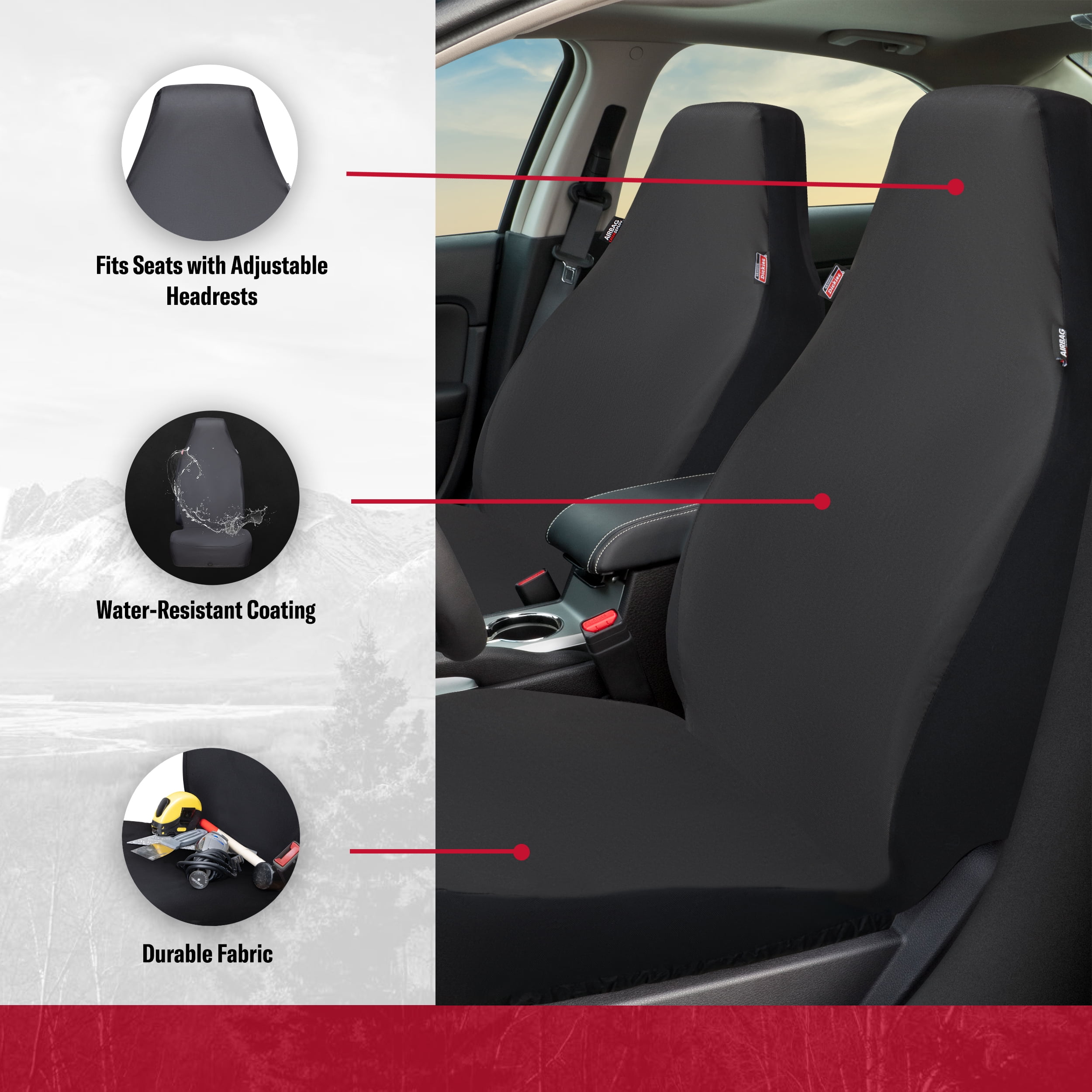 Genuine Dickies Heavy Duty Polyester Car Seat Covers Genuine Dickies Heavy Duty Polyester Car Seat Covers