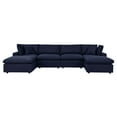 thumbnail image 1 of Modular Lounge Sectional Deep Sofa Set, Blue Navy, Fabric, Modern Contemporary, Outdoor Patio Balcony Cafe Bistro Garden Furniture Hotel Hospitality, 1 of 10