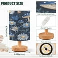 thumbnail image 3 of WOBOGO Blue Mushroom Bedroom Table Lamp USB Power Connector Wooden Base Round Linen Shade For Living Room Desk, 3 of 7