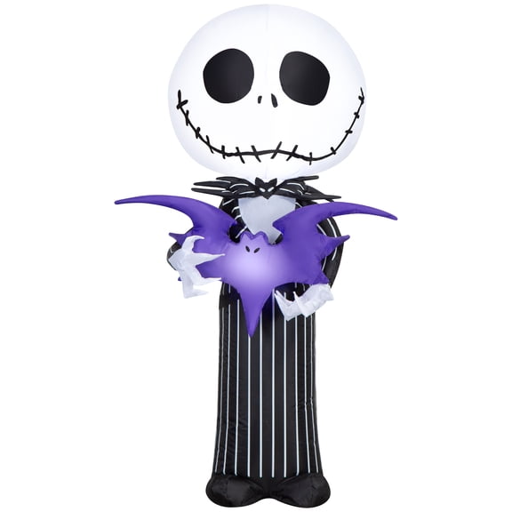 Disney Jack Skellington Airblown Inflatable with Bat, 3.5 ft Tall
