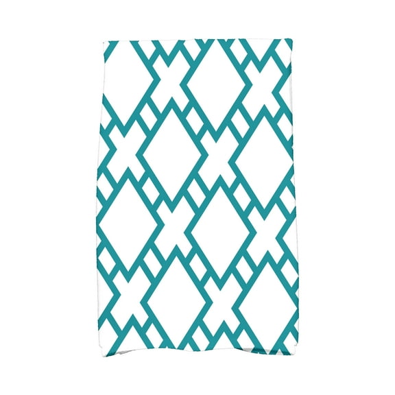 Simply Daisy, 16 x 25 inch, Square in St. Louis, Geometric Print Kitchen Towel, Blue