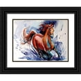 thumbnail image 1 of Kovacs, Anna Brigite 18x15 Black Ornate Wood Framed with Double Matting Museum Art Print Titled - Running Horse, 1 of 4