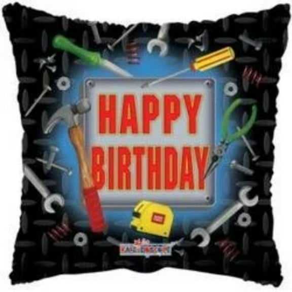 18" HAPPY BIRTHDAY TOOLS Balloon  Party Supplies Decorations Foil Mylar Balloon