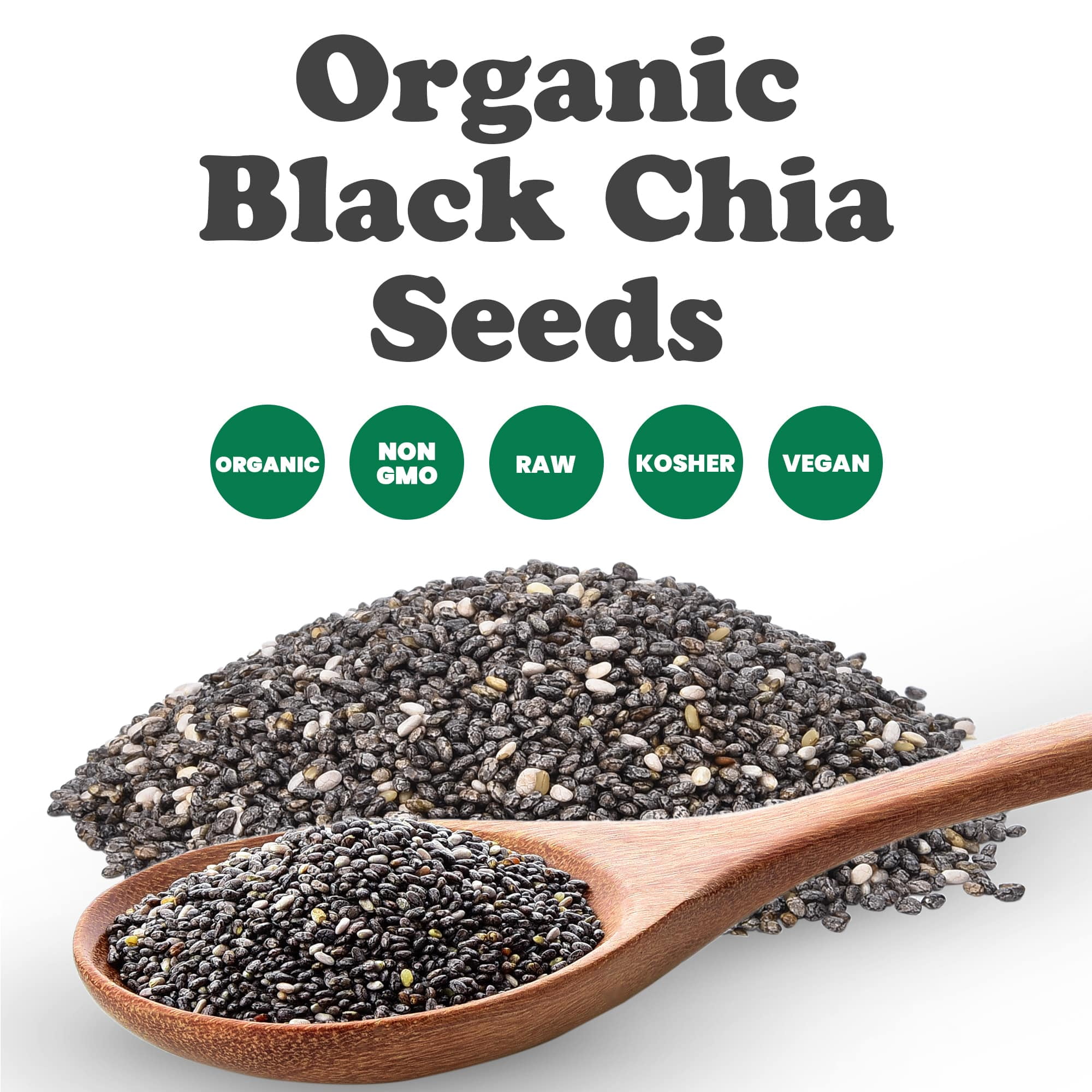 Organic Black Chia Seeds, 20 Pounds — Non-GMO, Sproutable, Kosher, Raw, Vegan — by Food to Live