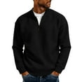 thumbnail image 2 of Juesizh Waffle Long Sleeve Shirt for Mens Plus Size Quarter Zip Pullover Shirts Trendy Casual Solid Color Tee Tops, S-3XL, 2 of 3