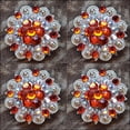 thumbnail image 4 of Set Of 8 Western Screw Back Concho Orange Ab Crystal 1-1/4In Saddle, 4 of 7