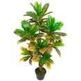 thumbnail image 4 of Northlight 3.8' Unlit Green and Black Potted Artificial Croton Tree, 4 of 8