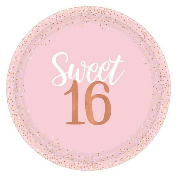 Sweet 16 'Blush' Extra Large Paper Plates (8ct)