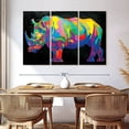 thumbnail image 3 of Elephant Stock Rhinoceros Geometric Color Wall Art - Horizontal Multi Panel Canvas - Living Room Wall Decor - Animal Multi Panel - Brown And Gold Decor - 65" x 42", 3 of 8