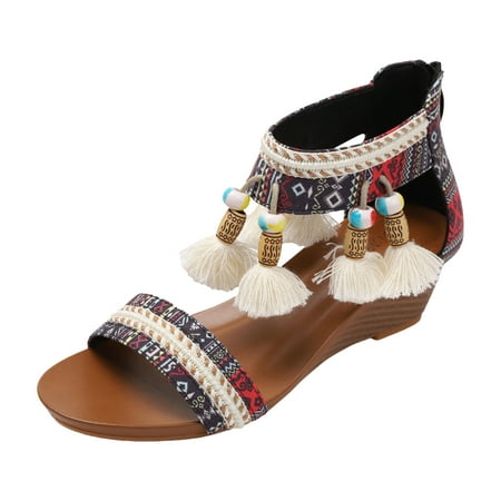 

Sandals Women Comfortable 2024 New Ethnic Style Roman Shoes Versatile Retro Bohemian Leisure Resort Beach Shoes