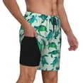 thumbnail image 3 of Balery Green Sea Turtle Mens Swim Trunks Swim Shorts for Men Quick Dry Inseam Beach Shorts with Compression Liner Pocket-Small, 3 of 9