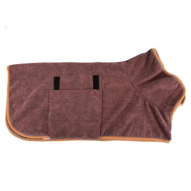 Microfiber Dog Bathrobe - Large Absorbent Dog Bathrobe, Suitable for Swimming, Bathing or Drying After Rain (L - Brown)