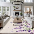 thumbnail image 3 of Botanical Lavender Floral Area Rugs 5'x7', Washable Small Throw Rugs for Laundry Room Playroom, Purple Flowers Butterfly Beige Indoor Outdoor Rug Non-Slip Low Pile Carpet Runner Reversible Floor Mats, 3 of 8