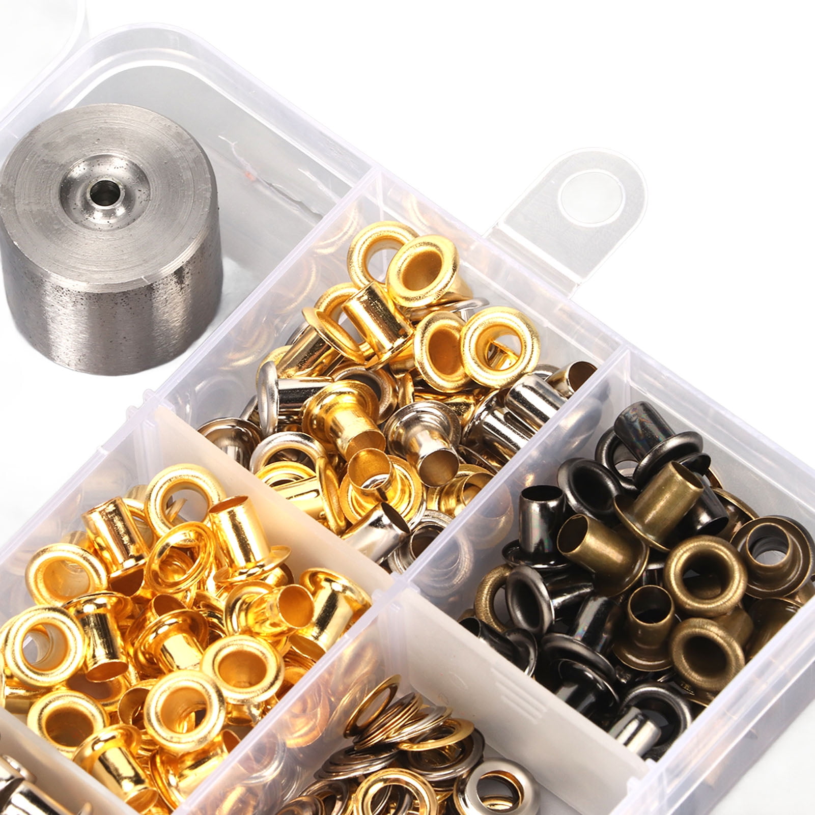Leather Grommets Kit, Widely use 4mm Easy To Install Grommet eye let Kit  For Decorating