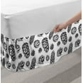 thumbnail image 2 of Evergreen Bed Skirt, Close Up Detailed Sketch Art Motifs of Pine Cones Pencil Drawn Like, Elastic Bedskirt Dust Ruffle Wrap Around for Bedding Decor, 4 Sizes, Charcoal Grey and White, by Ambesonne, 2 of 2