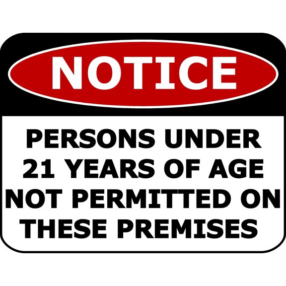PCSCP Notice Persons Under 21 Years Of Age Not Permitted on These Premises 11.5 inch by 9 inch Laminated Security Sign