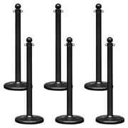 2.5 Inch Black Medium Duty Stanchion (6 Pk)