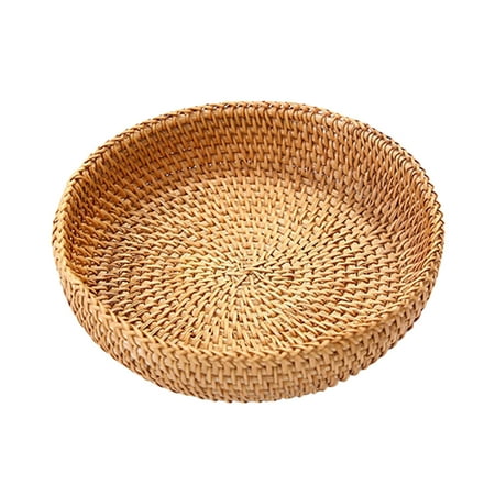 

Tea Cans Storage Rattan Dish Round Plate High-Grade Lightweight Breathable Tea Cake Small Household Rattan Plate