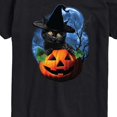 thumbnail image 3 of Instant Message - Halloween Black Cat Short Sleeve Graphic T-Shirt, 3 of 6