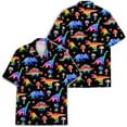 thumbnail image 3 of Rainbow Mushroom Dinosaur Hawaiian Shirt For Men T Rex Vintage Shirt Mens Hawaiian Shirts Short Sleeve Button Down Shirt Men, 3 of 7