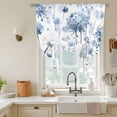 thumbnail image 3 of Blue Dandelion Tie Up Curtain 45 Inches Long, Pastoral Flower Spring Farmhouse Plant Balloon Style Kitchen Window Curtain Over Sink, Small Window Rod Pocket Curtain 34"x45", 3 of 9