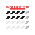 thumbnail image 3 of 20pzs Calcetines Cortos Hombres Dama Unisex Cómodo Xtellar blanco, 3 of 4