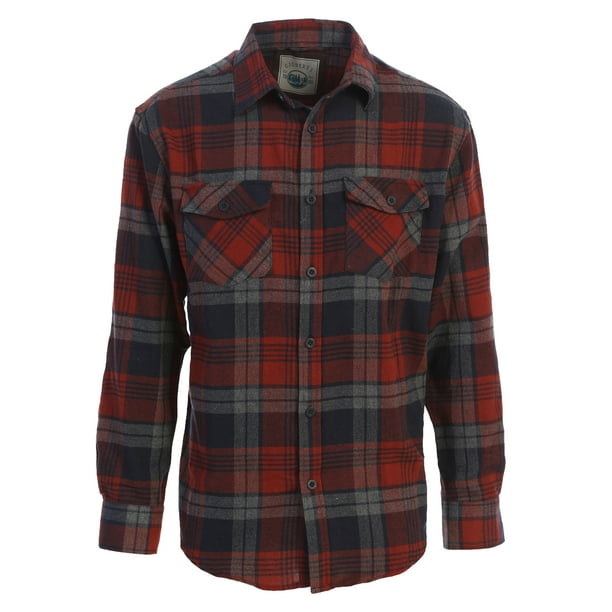 Gioberti Mens Plaid Checkered Brushed Flannel Shirt