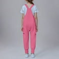 thumbnail image 5 of MKOSPLRT Girls Overalls Kids Casual Sleeveless Jumpsuits Square Neck Cinch Bottom Overalls Solid One Piece Rompers with Pockets 5-14 Years, 5 of 6