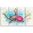 thumbnail image 2 of Two Birds in Love on Branch - Abstract Canvas Art Print, 2 of 3