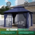 thumbnail image 2 of Clouddwell 10'x 12' Patio Gazebo Double Roof Protection All-Weather Outdoor Shelter Features Insect Screens & Privacy Curtains Ideal for Backyard, Lawn, (Blue), 2 of 8