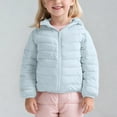 thumbnail image 2 of JUMEYU Girls Puffer Jackets Girls Winter Puffer Lightweight Coat Thick Padded Soft Fleece Jacket with Hood Size 9-10 (Sky Blue,9-10 Years), 2 of 9