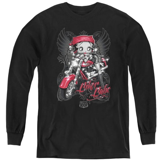 Betty Boop - Biker Babe - Youth Long Sleeve Shirt - Medium